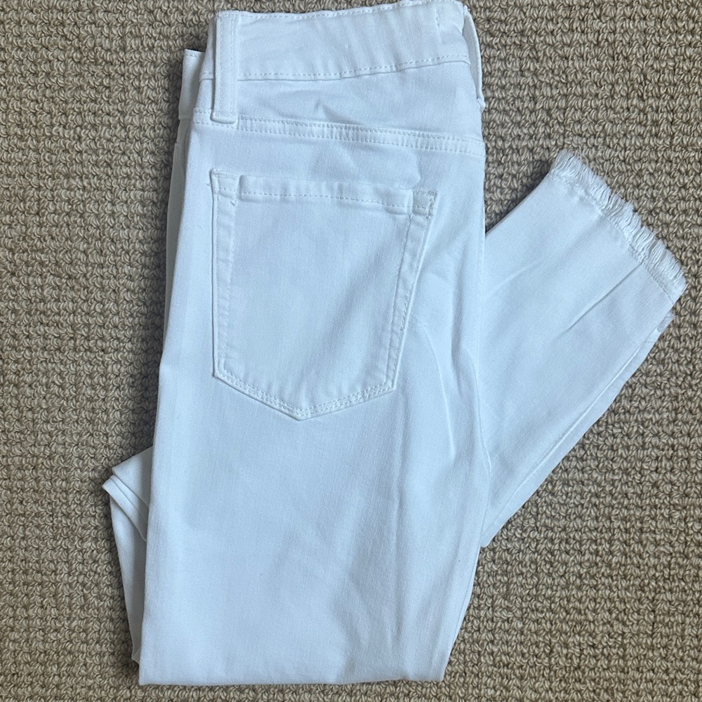 JBD Just Black White Stretch Skinny Jeans Frayed Hem Ankle Size 28 - Picture 4 of 4